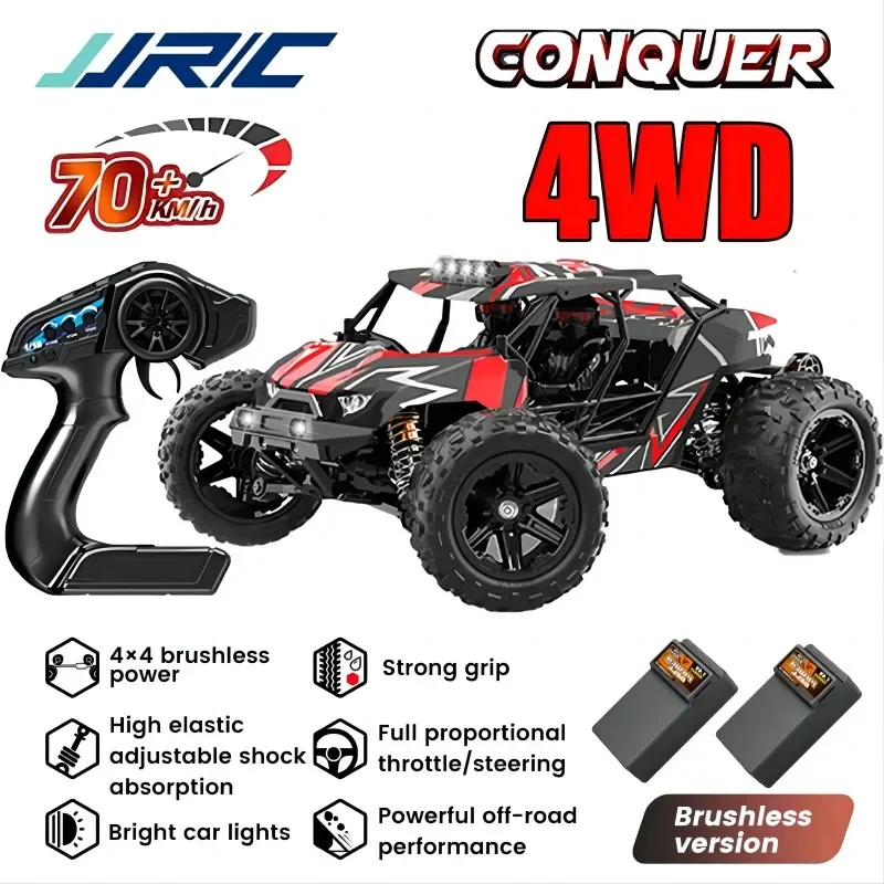 

JJRC Coche Todoterreno Teledirigido 4WD De 1:16, 70 KM/H, Con Luces Led, 2.4GHz RC Coche, Motor Sin Escobillas Alta Velocidad,