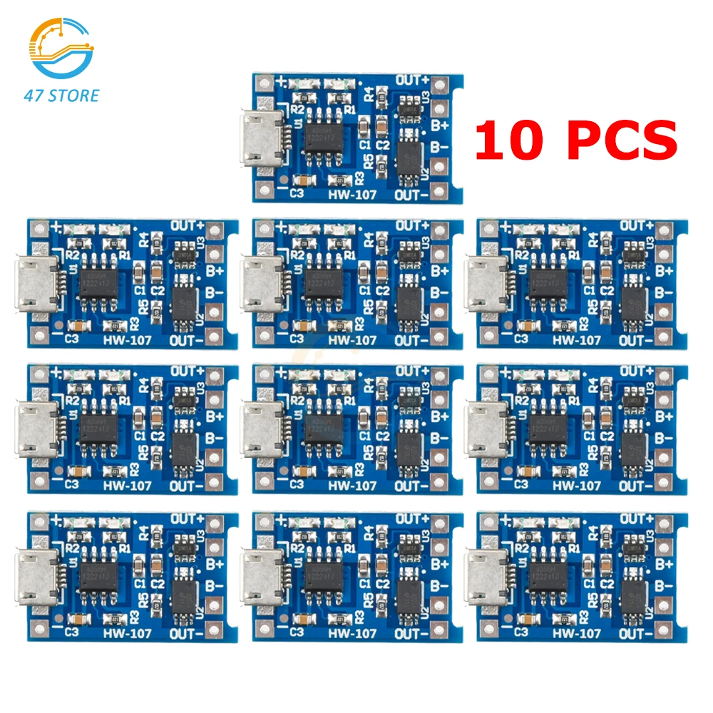 1-10Pcs 18650 TP4056 Lithium Battery Charger Module 5V 1A Micro USB Type-C Charging Board With Protection Dual Functions Li-ion
1-10Pcs 18650 TP4056 Lithium Battery Charger Module 5V 1A Micro USB Type-C Charging Board With Protection Dual Functions Li-ion
