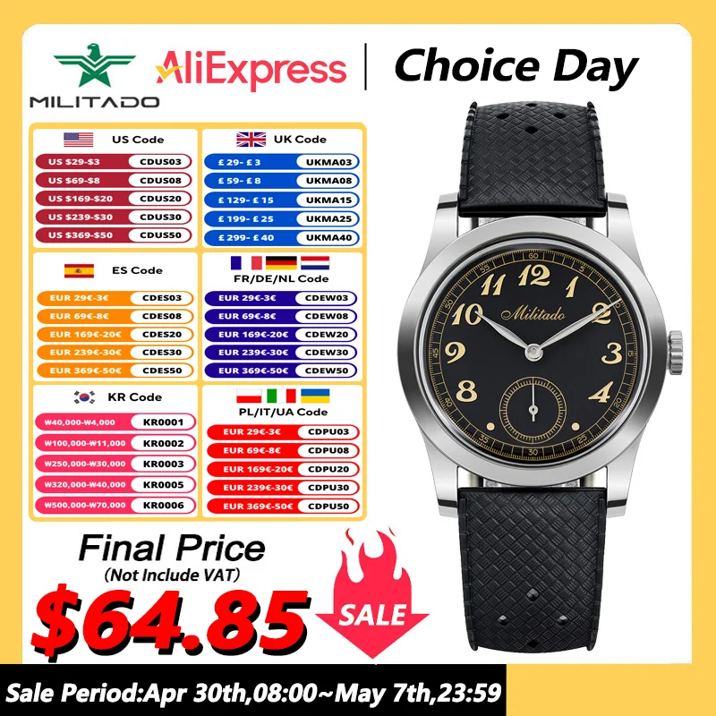 Militado ML01 Quartz Watch VD78 Movement 100m Water Resistance Wristwatch Domed Hardlex Crystal Stainless Steel Business Watches
Militado ML01 Quartz Watch VD78 Movement 100m Water Resistance Wristwatch Domed Hardlex Crystal Stainless Steel Business Watches