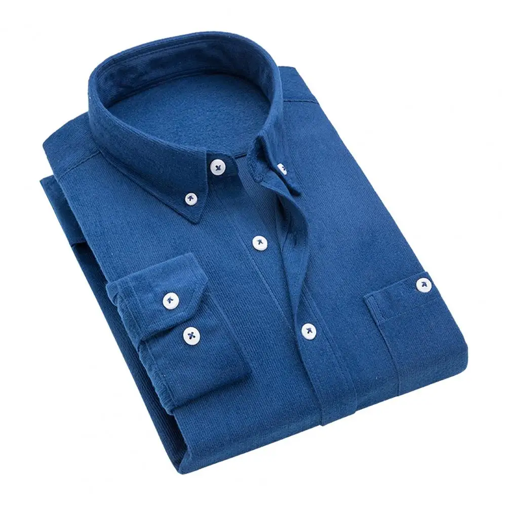 Lapel Long Sleeve Shirt Tops Stylish Men's Corduroy Slim Fit Shirts Lapel Long Sleeve Tops Solid Color Office for Spring
Lapel Long Sleeve Shirt Tops Stylish Men's Corduroy Slim Fit Shirts Lapel Long Sleeve Tops Solid Color Office for Spring