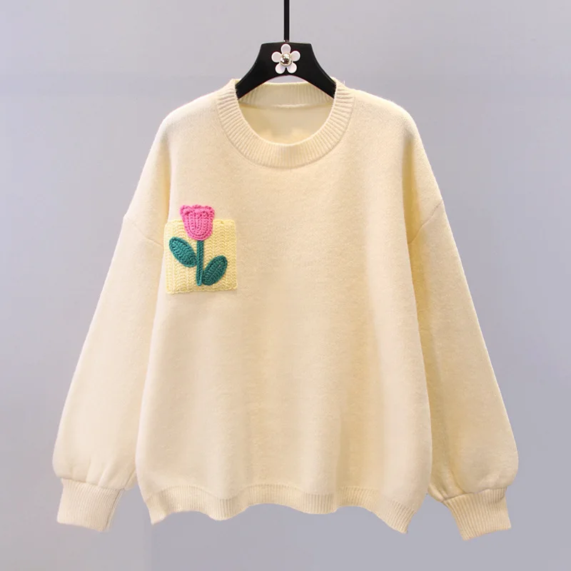 3D Flower Gentle Lazy Soft Glutinous Autumn and Winter New Korean Edition Reduced Age Pullover Sweater for Women
3D Flower Gentle Lazy Soft Glutinous Autumn and Winter New Korean Edition Reduced Age Pullover Sweater for Women