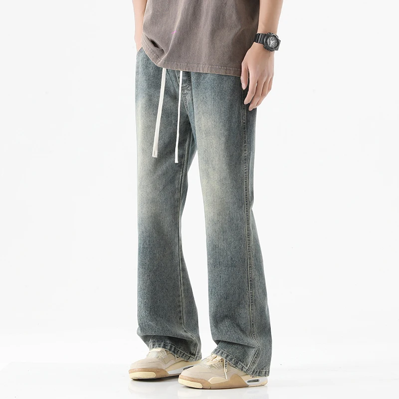 Men Spring Summer American High Street Micro Flared Jeans Loose Retro Wash All Match Elastic Waist Elastic Pants
Men Spring Summer American High Street Micro Flared Jeans Loose Retro Wash All Match Elastic Waist Elastic Pants