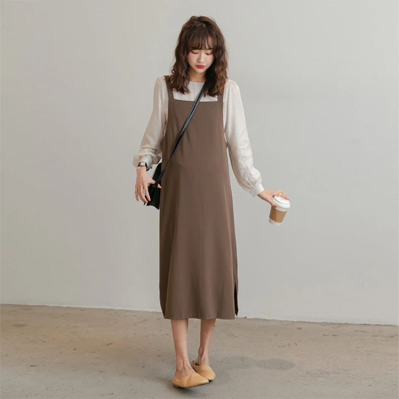 Korean Style Fashion Autumn Pregnant Women's Dress Suits Long Lantern Sleeve Shirts Strap Dress Two Piece Set Long Dress Suits
Korean Style Fashion Autumn Pregnant Women's Dress Suits Long Lantern Sleeve Shirts Strap Dress Two Piece Set Long Dress Suits
