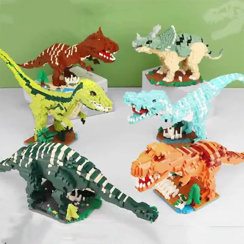 

6 Kinds Of Small Particle Building Blocks Toy Dinosaur Tyrannosaurus Rex Puzzle Assembled Children's Hands-on Brain Toy Gifts