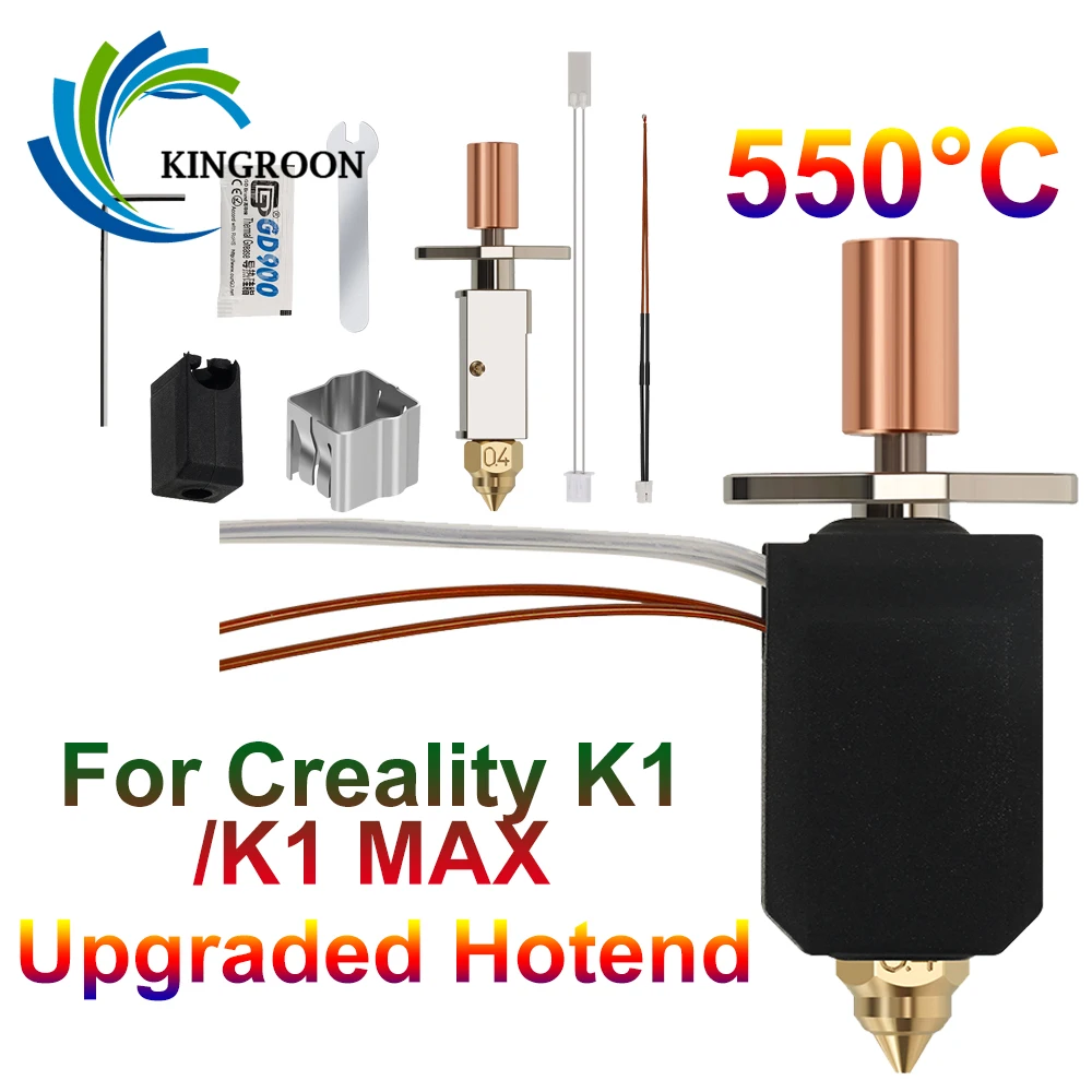 

Hotend Updated KIT For Creality K1/K1 Max 550°C High Temperature HOTEND for Creality K1 3D Printer Ceramic Heating Block Kit