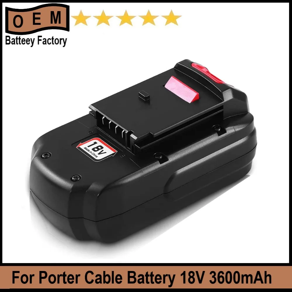 

3600mAh 18V Ni-Mh Replacement PC18B Battery For Porter Cable 18V Battery PC188 PCC489N PC18BLX PC18BLEX Cordless Power Tools