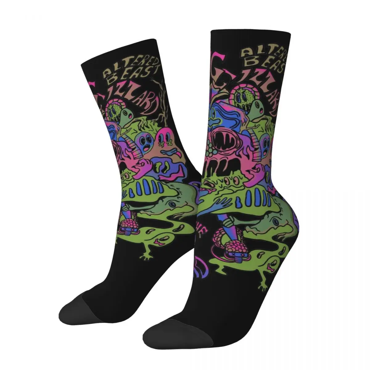 

Rock King Gizzard And The Lizard Wizard Altered Beast Socks for Women Men Accessories All Seasons Cute Middle Tube Socks