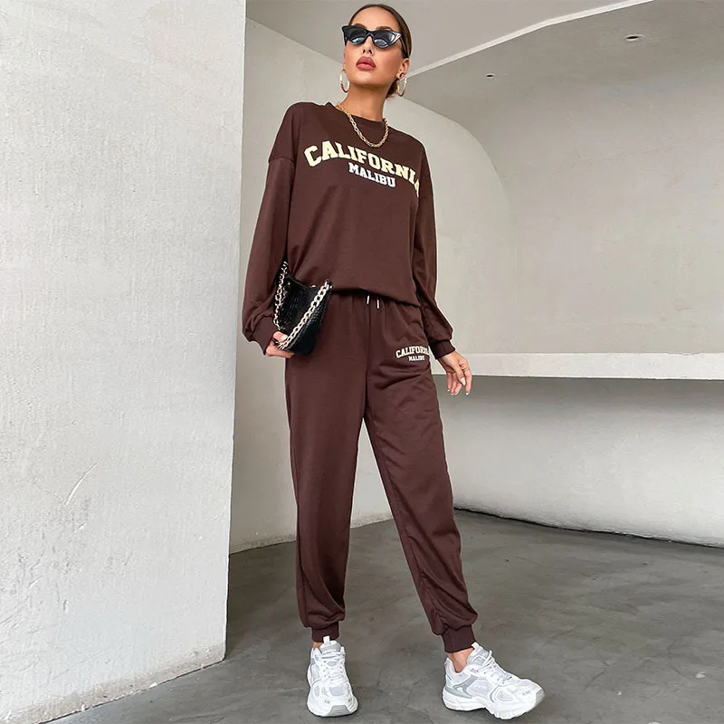 Brown Letter Print Two Piece Sets Women Sport Suit Long Sleeve Tracksuit Sweatshirt and Jogger Pant Loungewear Club Outfits New
Brown Letter Print Two Piece Sets Women Sport Suit Long Sleeve Tracksuit Sweatshirt and Jogger Pant Loungewear Club Outfits New