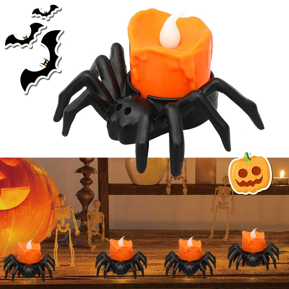 Halloween Tea Light Black Spider Candle Flameless Battery Operated LED Tealight Small Pumpkin Light for Halloween Spooky Decor
Halloween Tea Light Black Spider Candle Flameless Battery Operated LED Tealight Small Pumpkin Light for Halloween Spooky Decor