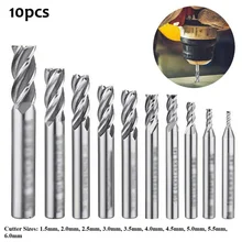 10PCS 4 Flutes HSS End Mill Straight Shank Milling Cutter 1.5/2/2.5/3/3.5/4/4.5/5/5.5/6mm CNC Router Bit Metal Woodworking Tool
10PCS 4 Flutes HSS End Mill Straight Shank Milling Cutter 1.5/2/2.5/3/3.5/4/4.5/5/5.5/6mm CNC Router Bit Metal Woodworking Tool