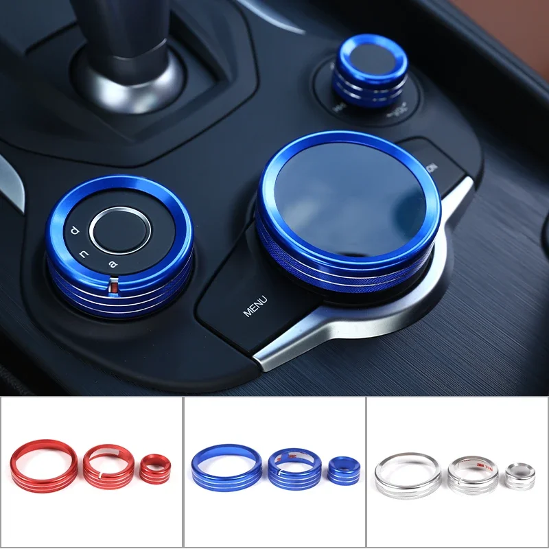 

Car Center Console Multimedia Knob Switch Ring Decoration Cover Trim Interior Accessories For Alfa Romeo Giulia Stelvio 2017-20