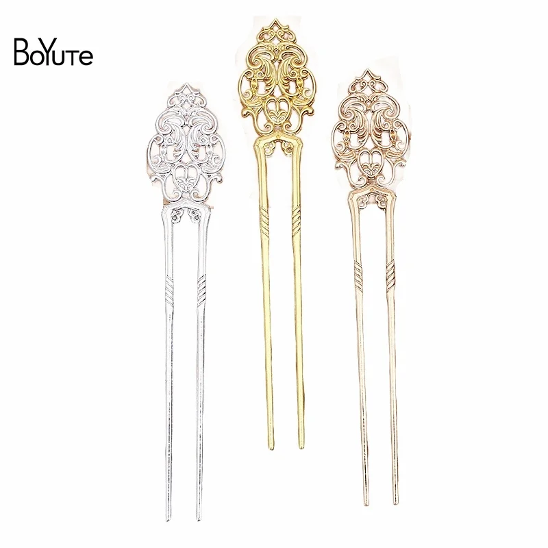 

BoYuTe (5 Pieces/Lot) 27*150MM Metal Alloy Flower Butterfly Hair Stick Vintage Diy Hand Made Jewelry Materials