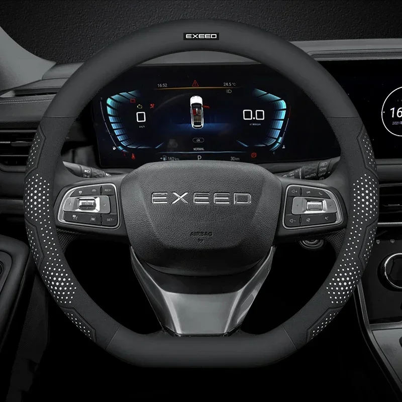 Car Carbon fiber Suede Leather Anti-slip Steering Wheel Cover For Chery EXEED RX LX TXL VX TX VX Interior Decoration Accessories
Car Carbon fiber Suede Leather Anti-slip Steering Wheel Cover For Chery EXEED RX LX TXL VX TX VX Interior Decoration Accessories