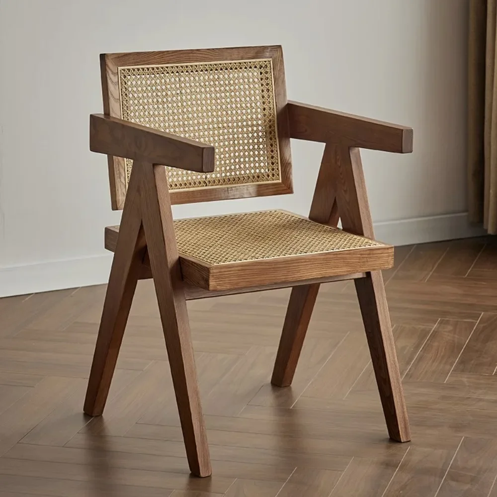 Solid Wood Rattan Dining Chairs Back Support Armrest Relax Minimalist Dining Chairs Hotel Designer Silla Comedor Home Furniture
Solid Wood Rattan Dining Chairs Back Support Armrest Relax Minimalist Dining Chairs Hotel Designer Silla Comedor Home Furniture