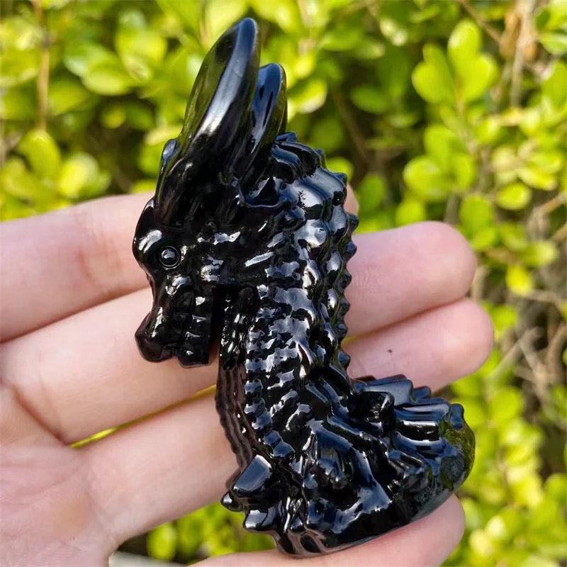 6.5CM Natural Black Obsidian Dragon Crystal Powerful Animal Carving Figurine Feng Shui Crafts Home Decorate Gift 1PCS
6.5CM Natural Black Obsidian Dragon Crystal Powerful Animal Carving Figurine Feng Shui Crafts Home Decorate Gift 1PCS