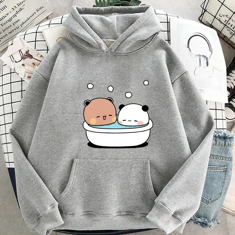 Новые женские хлопковые толстовки с капюшоном с рисунком панды, Бубу и Дуду, свитшоты, кавайная одежда с круглым вырезом в стиле Харадзюку, унисекс, топы, уличная одежда
Новые женские хлопковые толстовки с капюшоном с рисунком панды, Бубу и Дуду, свитшоты, кавайная одежда с круглым вырезом в стиле Харадзюку, унисекс, топы, уличная одежда