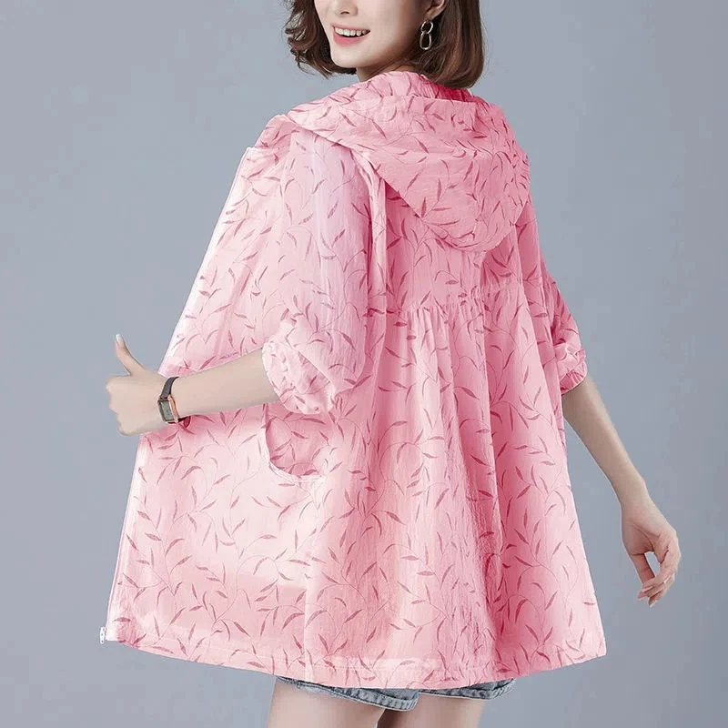 New Printed Thin Sun Protection Clothing Women's Mesh Lining Breathable Hooded Windbreaker Coat Casual Loose Zipper Jackets W928
New Printed Thin Sun Protection Clothing Women's Mesh Lining Breathable Hooded Windbreaker Coat Casual Loose Zipper Jackets W928