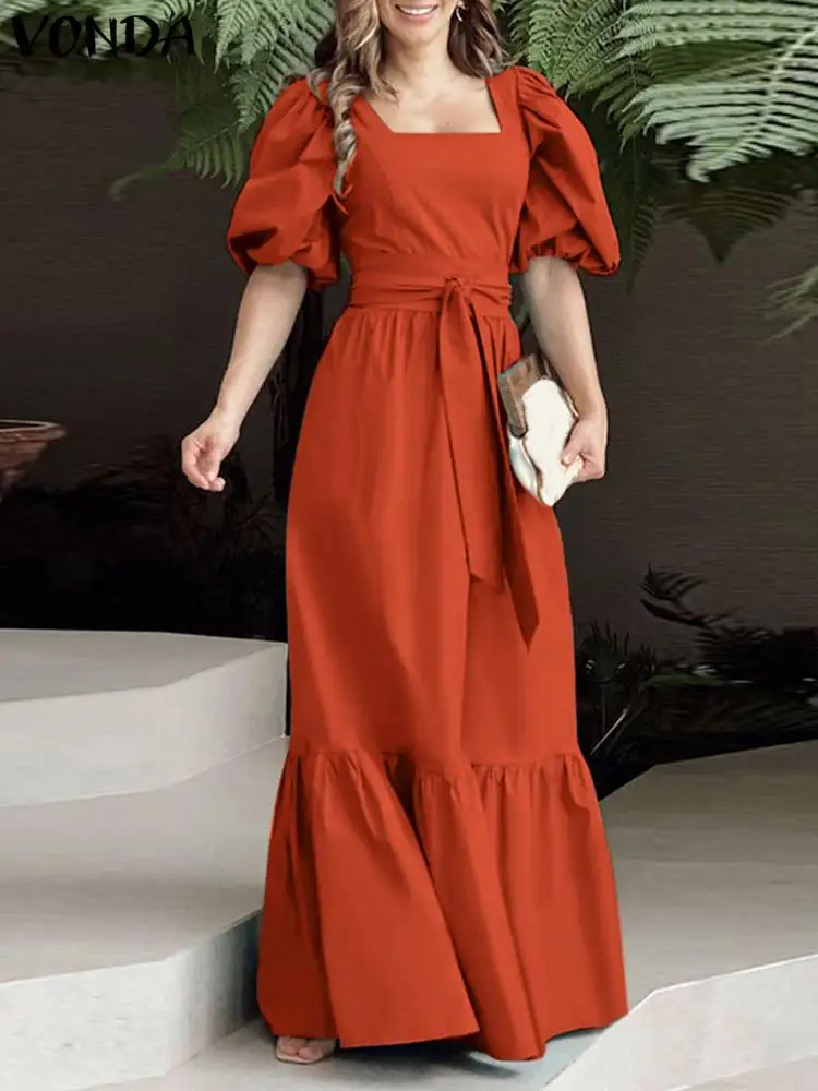 Ruffled Shirt Dress 2023 VONDA Elegant Maxi Sundress Women Summer Bohemian Square Collar Short Sleeve Vestido Casual Maxi Robe
Ruffled Shirt Dress 2023 VONDA Elegant Maxi Sundress Women Summer Bohemian Square Collar Short Sleeve Vestido Casual Maxi Robe
