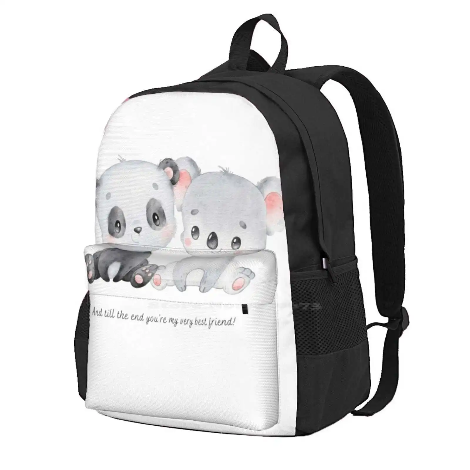 

Friendship T-Shirt Large Capacity School Backpack Laptop Bags Friendship Friends Besties Best Friends Panda Koala