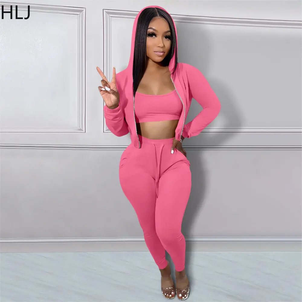 HLJ Winter Solid Color Hooded Two Piece Sets Women Vest + Hoody Long Sleeve Crop Top + Pants Tracksuits Casual Jogger Outfits
HLJ Winter Solid Color Hooded Two Piece Sets Women Vest + Hoody Long Sleeve Crop Top + Pants Tracksuits Casual Jogger Outfits