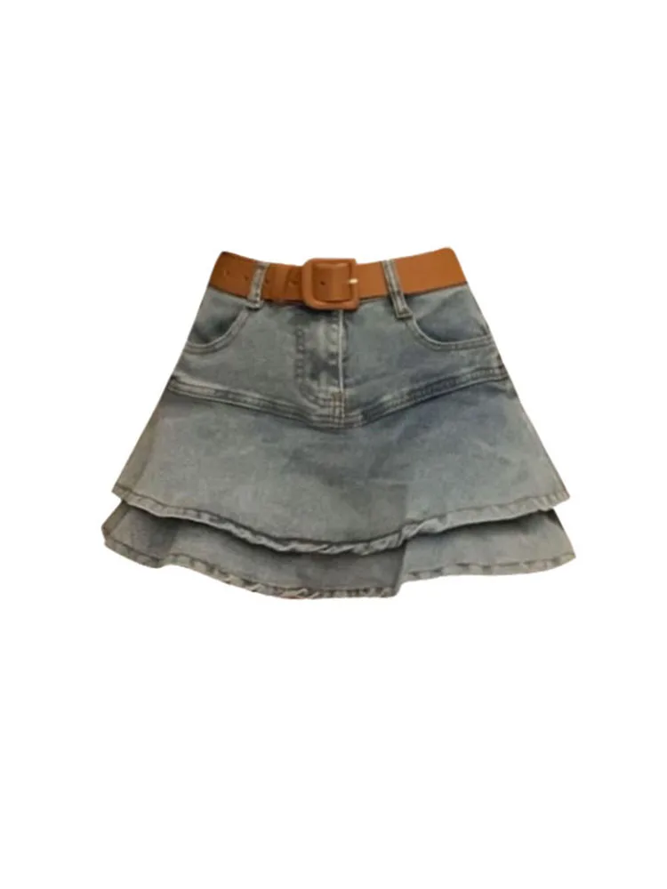 

High Quality New Denim Skirt 90s Women's Japanese Fashion Vintage Style Classical Cozy Blue A-Line Skirt Spring Summer Coquette