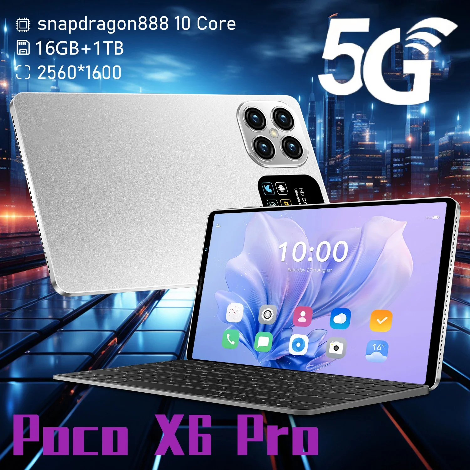 

2024 Tablets Poco X6 Pro Original PC 16MP HD Original Tablet 5G Wifi Android PC Tablets Google Play Snapdragon888 Global Version