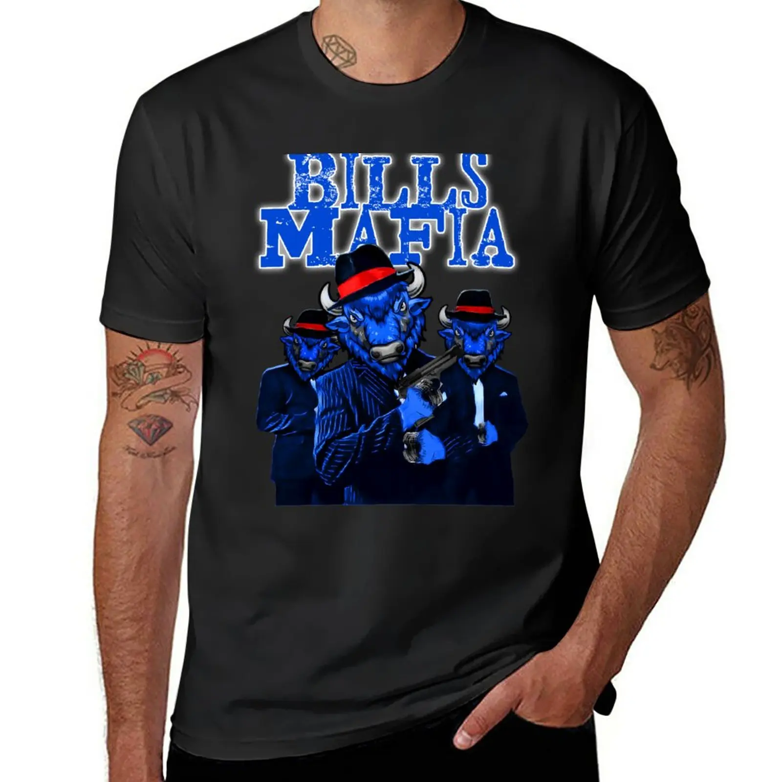 

New Bills MAfia T-Shirt plus size tops plus size t shirts vintage t shirt heavy weight t shirts for men