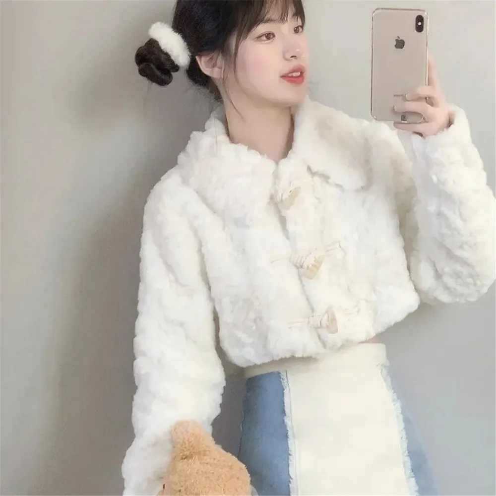 Trendvestidos De FiestaLamb Coat For Women In Autumn Winter, New Sweet And Gentle Fur Cow Horn Buckle Short Im
Trendvestidos De FiestaLamb Coat For Women In Autumn Winter, New Sweet And Gentle Fur Cow Horn Buckle Short Im