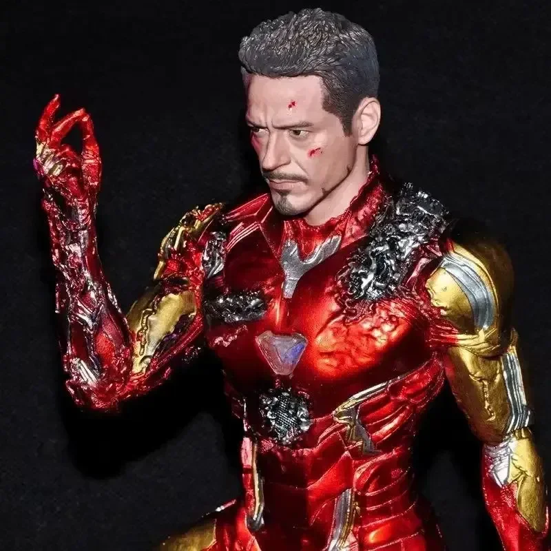 

The Avengers Endgame Anime Figure Iron Man Mk85 Snap Your Model Dolls Gk Kneeling Statue Collection Decoration Birthday Toys Gif