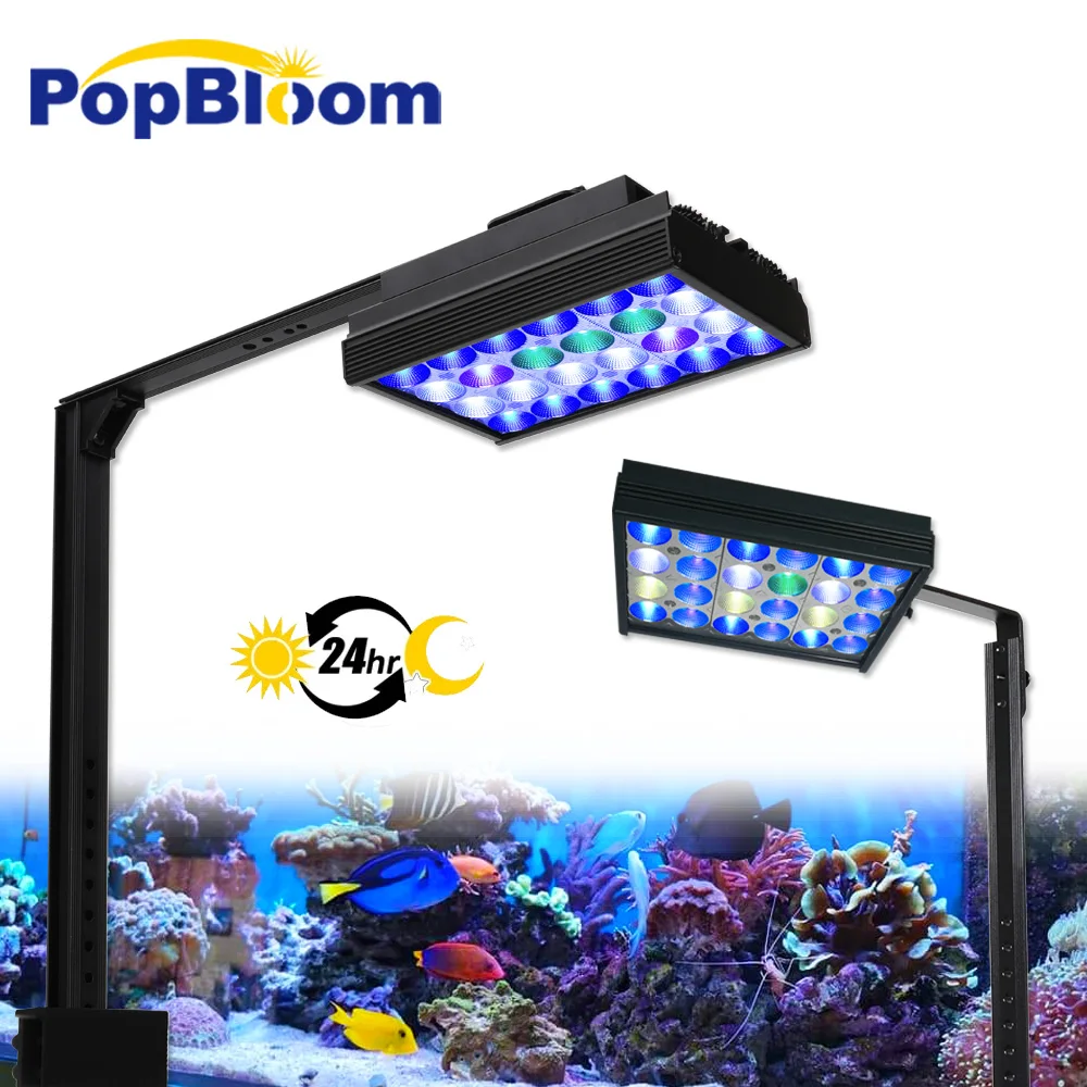 

PopBloom-Marine Aquarium LED Light,Dimmable Aquarium Lamp with Timer, Coral Reef Growth Fish Tank Lamp,Sunrise,Sunset, 30-60cm