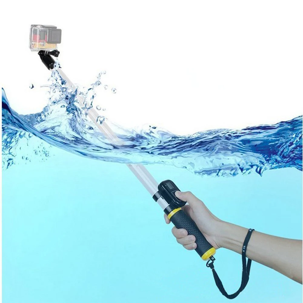 

Gopro selfie rod surfing diving sports camera buoyancy rod 62CM crystal transparent monopod waterproof telescopic telescopic bra