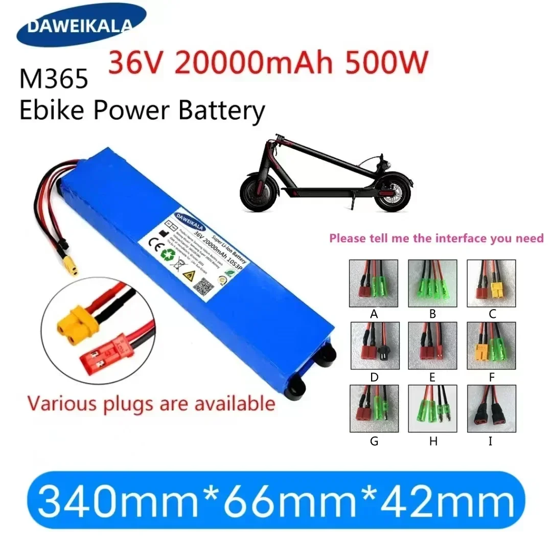 36V battery 20Ah 18650 lithium battery pack 10S3P 20000mAh 500W same port 42V electric scooter M365 ebike power battery with BMS
36V battery 20Ah 18650 lithium battery pack 10S3P 20000mAh 500W same port 42V electric scooter M365 ebike power battery with BMS