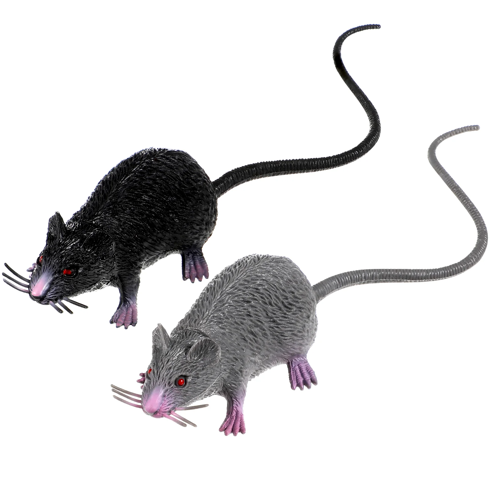 

2 Pcs Realistic Mice Creepy Toys Lifelike Spooky Rat Figures Fake Mice Toys Tricks Party Props