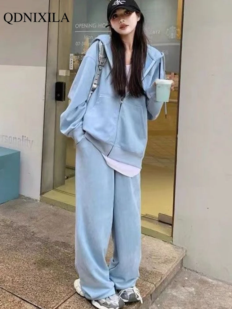 Autumn New Pants Sets Tracksuit Women Two Piece Set Korean Chic Zip Hooded Sweater Loose Casual Pants Fashion Women's Sportswear
Autumn New Pants Sets Tracksuit Women Two Piece Set Korean Chic Zip Hooded Sweater Loose Casual Pants Fashion Women's Sportswear