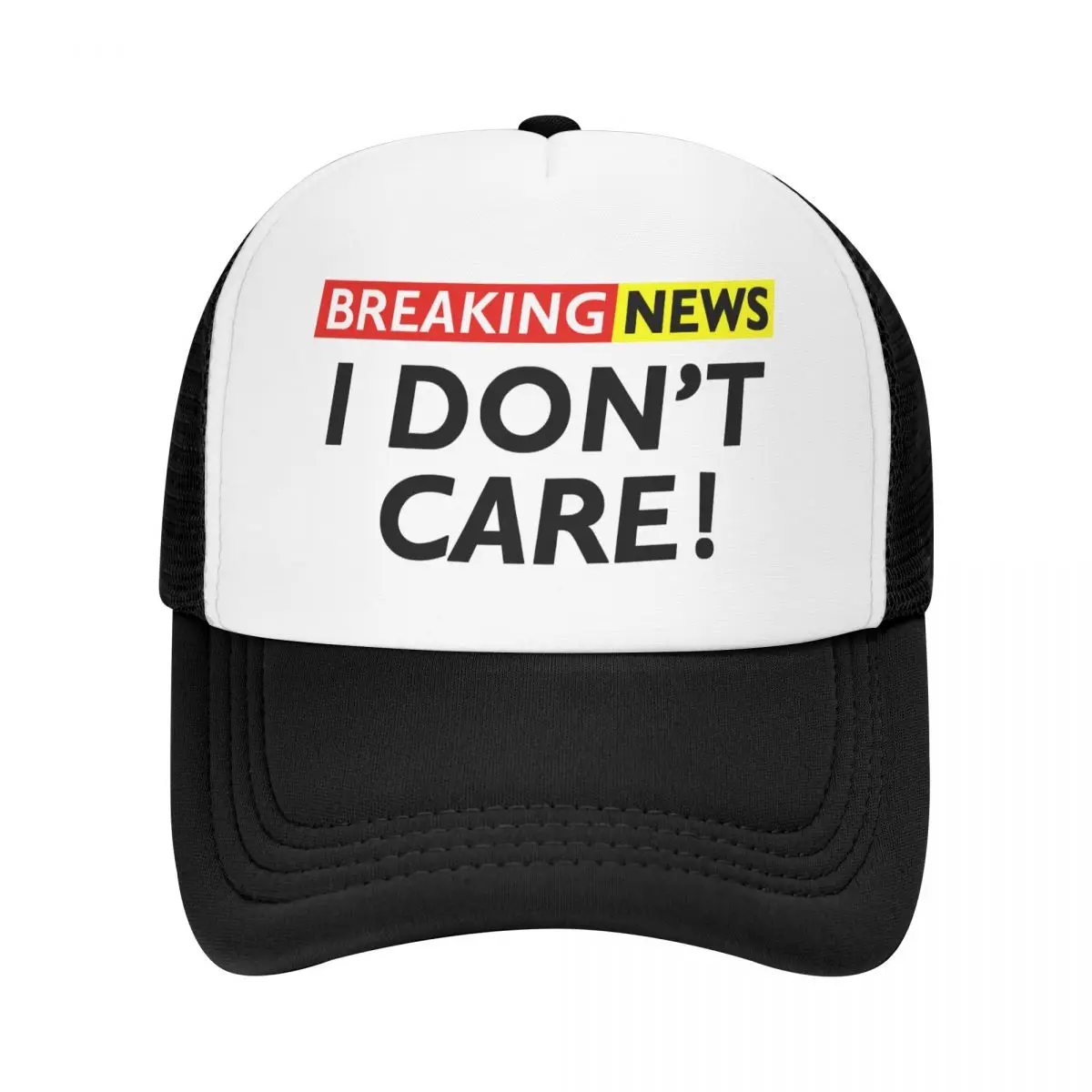 

Personalized Breaking News I Don't Care Baseball Cap Hip Hop Men Women's Adjustable Trucker Hat Summer