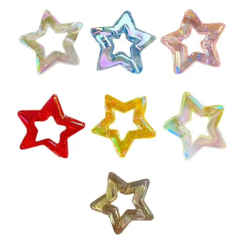 

DIY Clear Acrylic Hollow Five Pointed Star Jewelry Making Supplies Jewelry Pendants Perfect for Necklaces Bracelets
