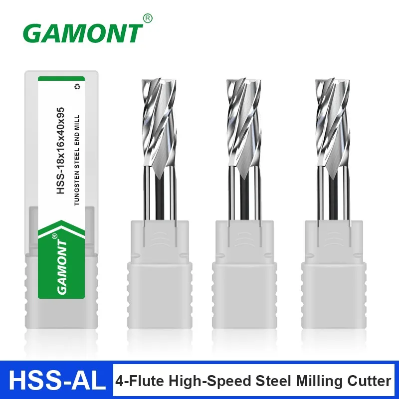 GAMONT HSS-AL High Speed Steel 4-Flute White Steel Fully Ground Endmil Aluminum CNC Machining Center Milling Cutter Tools
GAMONT HSS-AL High Speed Steel 4-Flute White Steel Fully Ground Endmil Aluminum CNC Machining Center Milling Cutter Tools