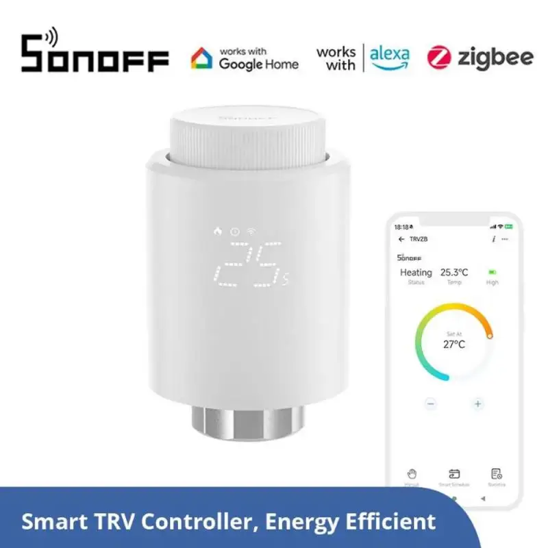 

SONOFF Zigbee Thermostatic Radiator Valve Smart TRV Thermostat Actuator Temperature Heater Control Support Alexa Google Home