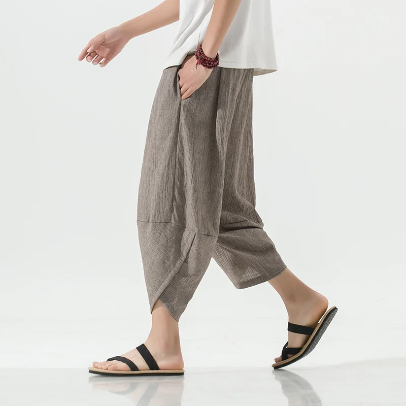2023 Summer Harajuku Calf Length Casual Men's Pants Wide Leg Cotton Linen Harem Baggy Pants Fashion Men's Clothing
2023 Summer Harajuku Calf Length Casual Men's Pants Wide Leg Cotton Linen Harem Baggy Pants Fashion Men's Clothing