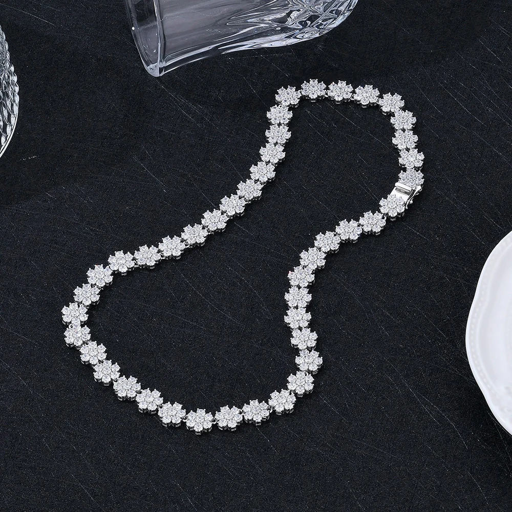Luxury Flower Moissanite Tennis Necklaces for Women Bride Full Diamond Necklace 925 Sterling Silver Wedding Jewelry Original 4 Mallzona S348a34888f6a4b30800a2371cca7f69fZ Luxury Flower Moissanite Tennis Necklaces for Women Bride Full Diamond Necklace 925 Sterling Silver Wedding Jewelry Original Mallzona