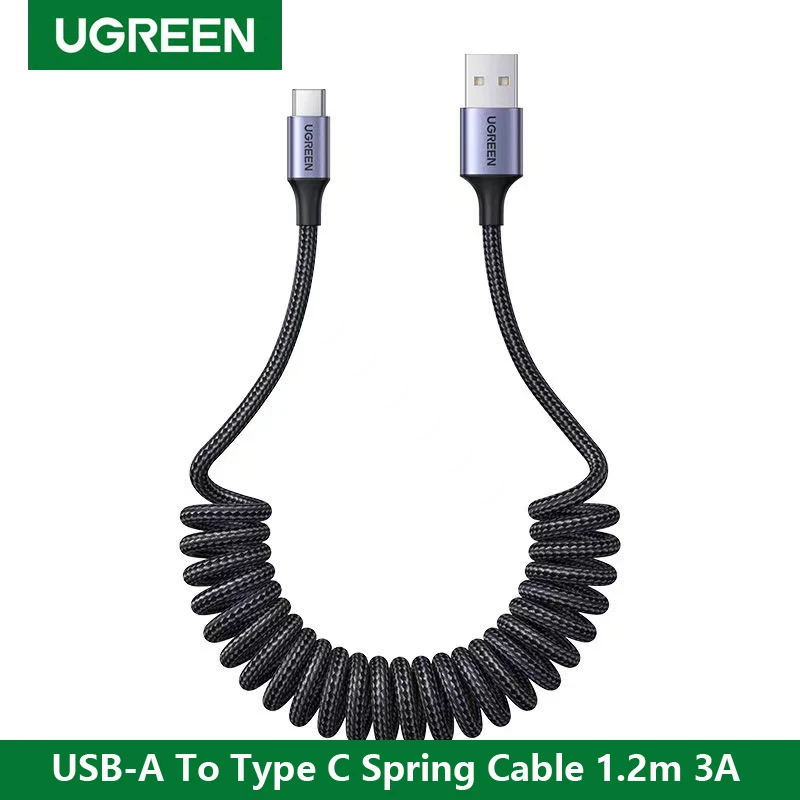 Кабель UGREEN автомобильный с пружинным выходом USB A на Type C, 3 А, быстрая зарядка данных для Apple iPhone 15 Samsung Android, зарядное устройство с плетеной оплеткой QC
Кабель UGREEN автомобильный с пружинным выходом USB A на Type C, 3 А, быстрая зарядка данных для Apple iPhone 15 Samsung Android, зарядное устройство с плетеной оплеткой QC