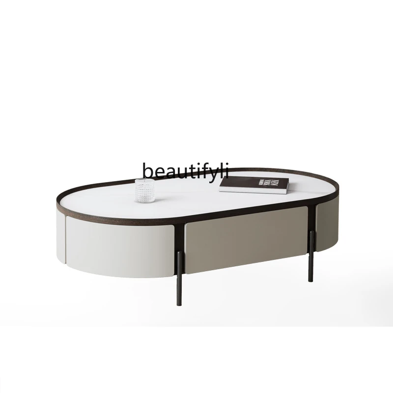 Italian Stone Plate Coffee Table TV Cabinet Modern Light Luxury Home Designer Design Creative Oval Combination
Italian Stone Plate Coffee Table TV Cabinet Modern Light Luxury Home Designer Design Creative Oval Combination
