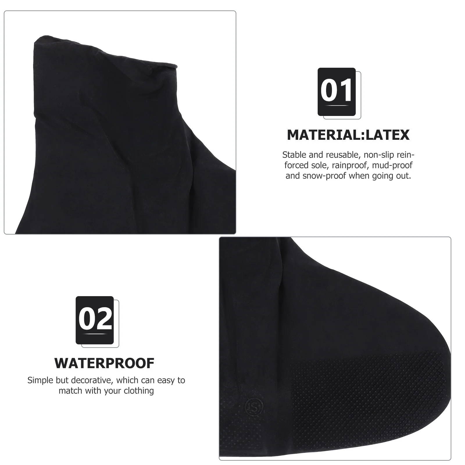 Black Waterproof Shoes Cover Snow Protection Covers Reusable Boot Protector Emulsion Elastic
Black Waterproof Shoes Cover Snow Protection Covers Reusable Boot Protector Emulsion Elastic