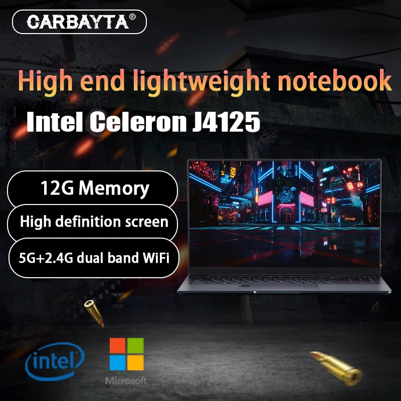 

Win 11 Pro Intel Celeron J4125 15.6 Inch Windows11 Pro 1920*1080 Game Office Laptop 12GB RAM 512GB/1TB SSD Windows 10 NoteBook