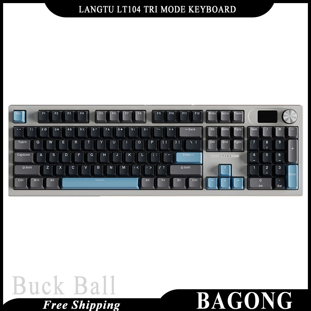 

Langtu Lt104 Tri Mode Keyboard Rgb Backlit Bluetooth Wireless 2.4g Wired Gamer Keyboard Accessory For Computer Office Man Gifts