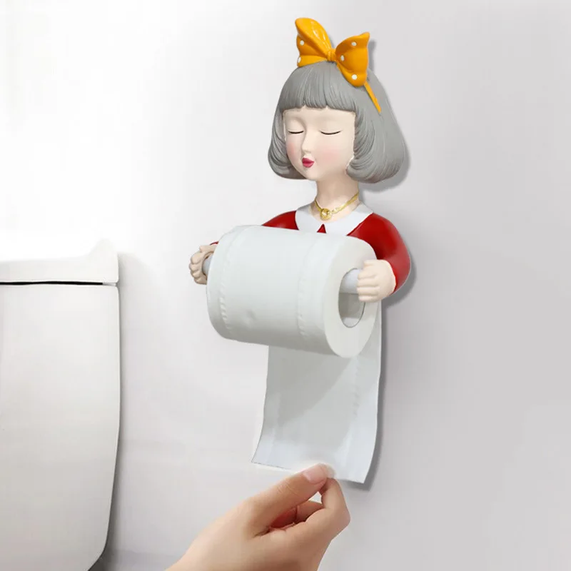 Nordic Girl Sculpture Paper Roll Holder Lady Toilet Tissue Stand Bathroom No Drill Wall Mount Storage Toilet Paper Dispenser 
Nordic Girl Sculpture Paper Roll Holder Lady Toilet Tissue Stand Bathroom No Drill Wall Mount Storage Toilet Paper Dispenser
