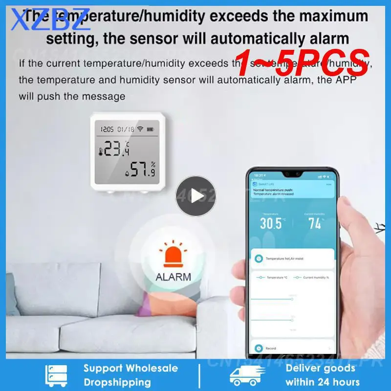 1~5PCS Tuya Wifi Temperature and Humidity Sensor Wireless Smart Thermometer Hygrometer Detector Works with Alexa Home
1~5PCS Tuya Wifi Temperature and Humidity Sensor Wireless Smart Thermometer Hygrometer Detector Works with Alexa Home