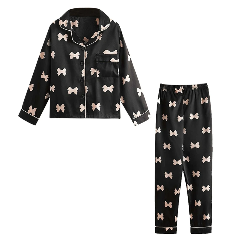 Children Pajamas Set Spring And Autumn Imitation Silk Long Sleeve Girls' Home Dress Two-Piece Printed Long Sleeve Girls Pajamas Children Pajamas Set Spring And Autumn Imitation Silk Long Sleeve Girls' Home Dress Two-Piece Printed Long Sleeve Girls Pajamas