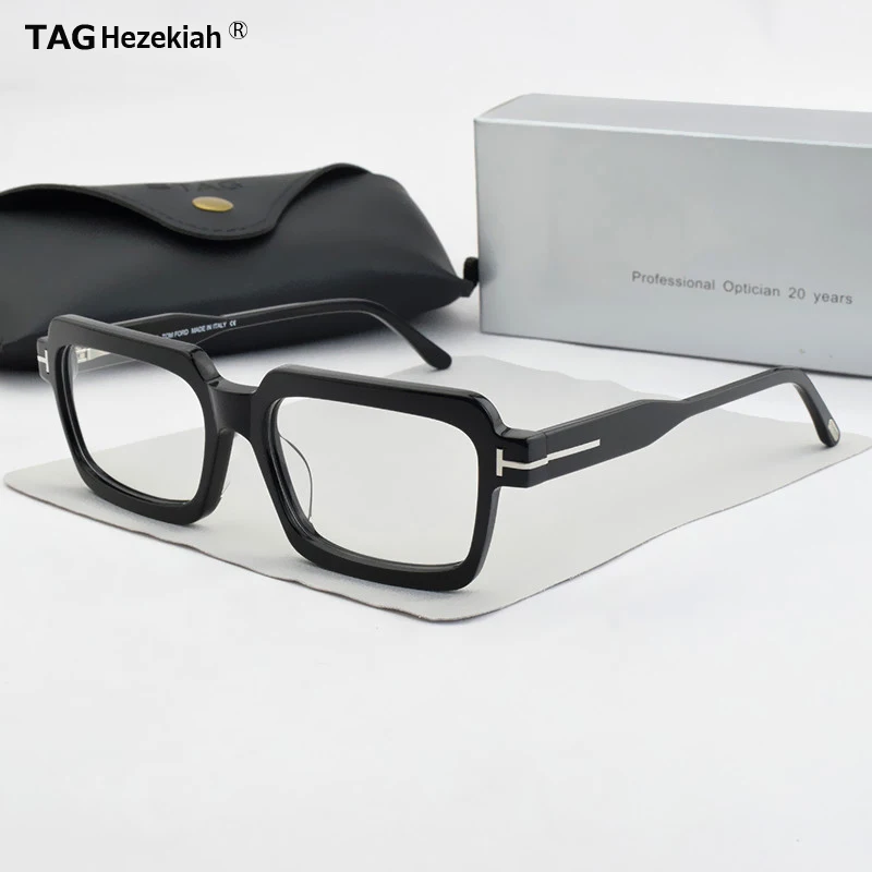

TAG Hezekiah Retro glasses frame men women T5711B Square Eyeglasses designer optical Myopia reading prescription Acetate Eyeweas