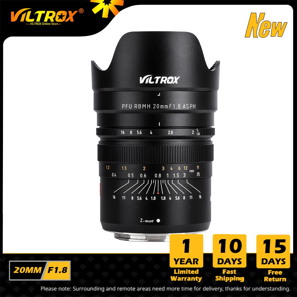 

VILTROX 20mm f1.8 E Z Full Frame Wide-Angle Fixed Lens Prime Lens for Sony E Mount Nikon Z Mount Mirrorless A7M3 A7S Camera Lens